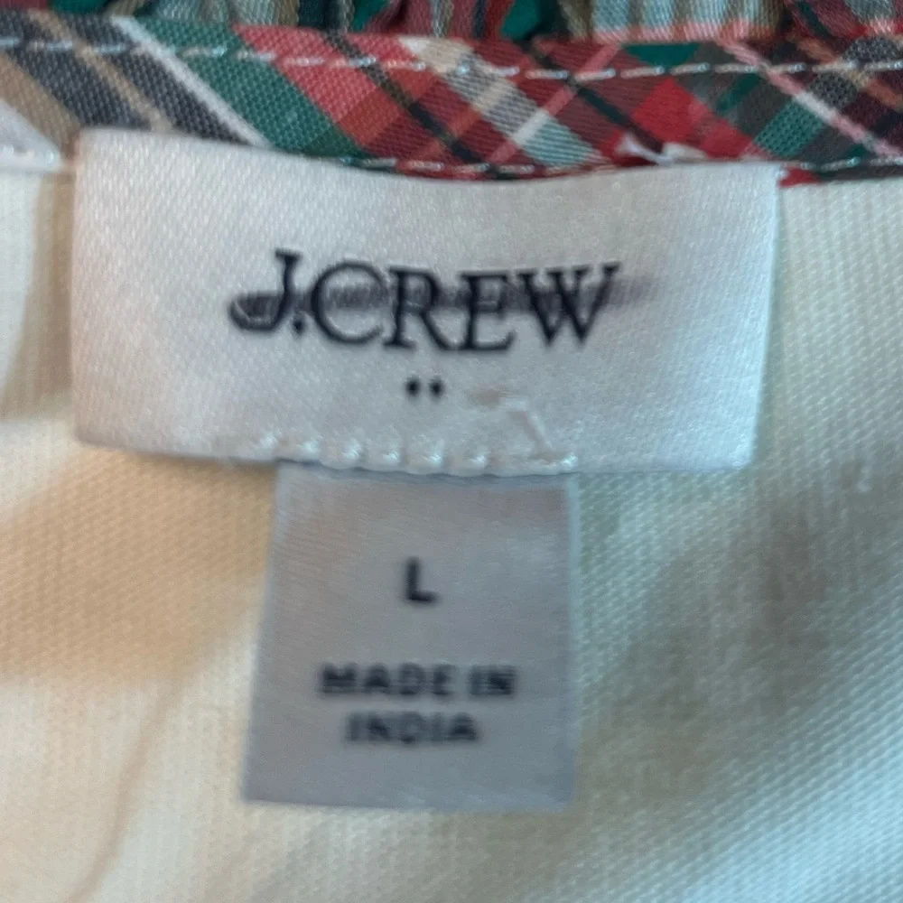 J.Crew Long-sleeve tartan and jewels henley in ivory - Picture 7 of 7